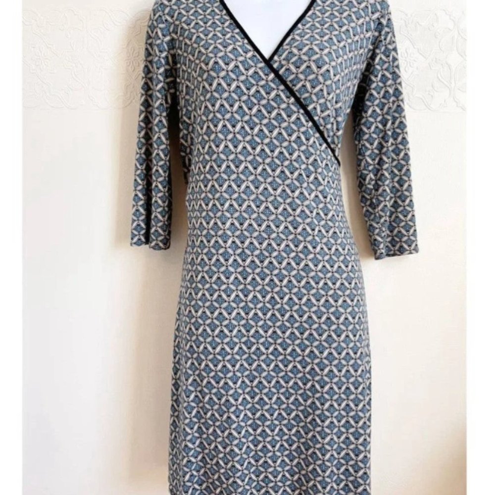 Blue and Black Pull On Dress
